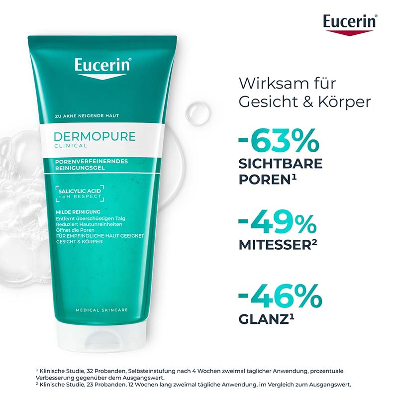 Eucerin DERMOPURE CLINICAL PORENVERFEINERNDES REINIGUNGSGEL +20% sparen* 200 ml Gel