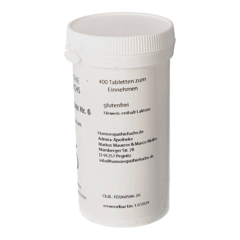 HOMOEOPATHIEFUCHS Schüssler-Salz Nummer 6 Kalium sulfuricum D6 Biochemie 400 St Tabletten