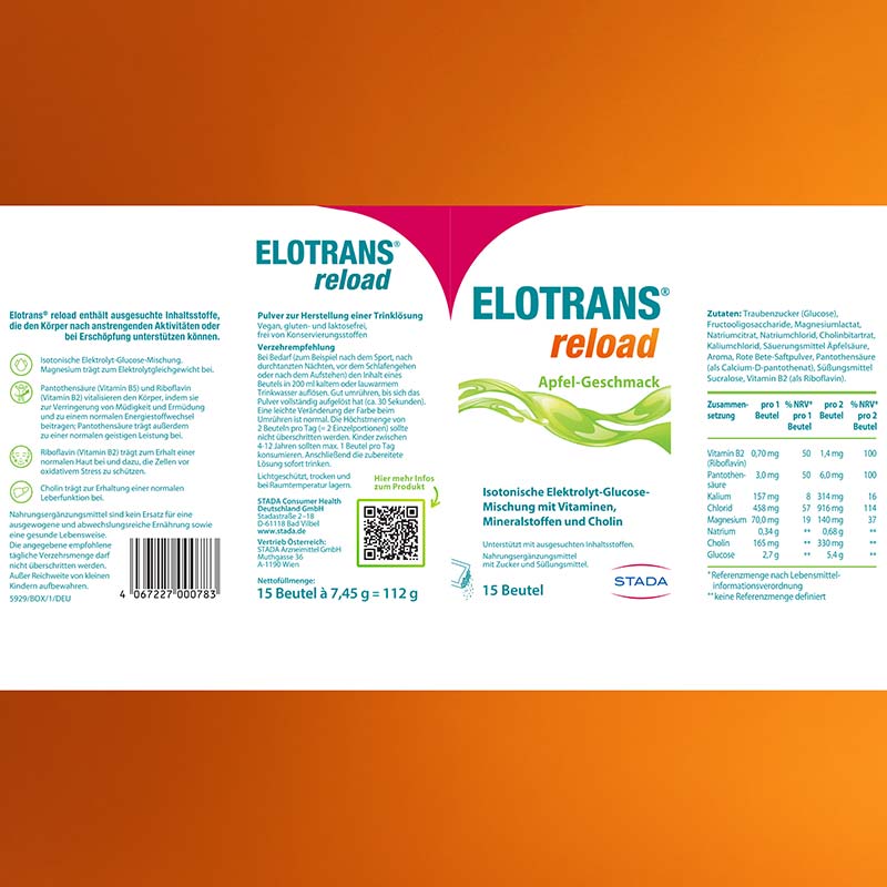 ELOTRANS RELOAD APFEL 4er Set 4X15X7.45 g Pulver