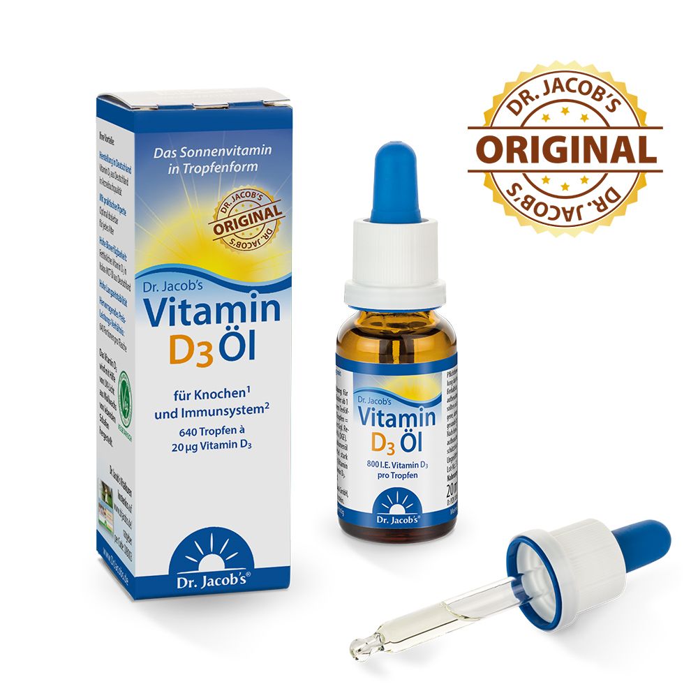 Dr. Jacob's Vitamin D3 Öl 640 Tropfen 800 IE D3 vegetarisch