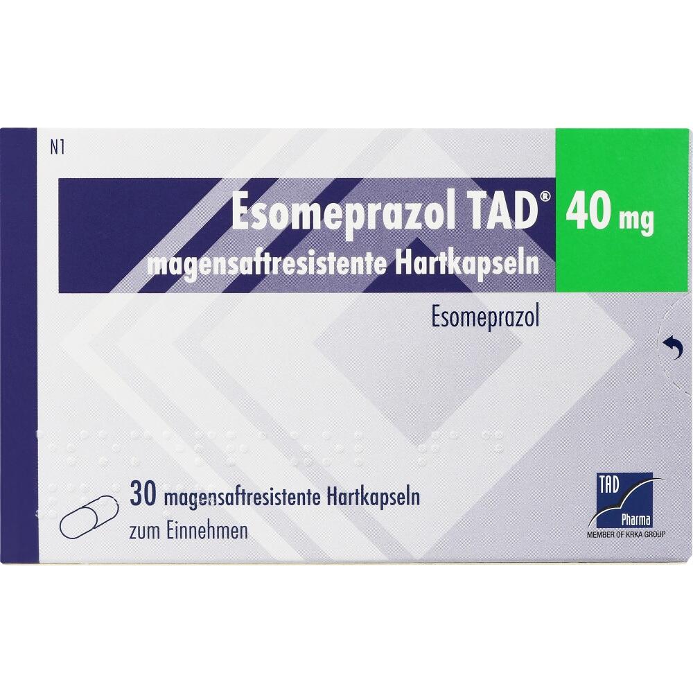 Esomeprazol TAD 40mg 30 St Magensaftresistente Hartkapseln