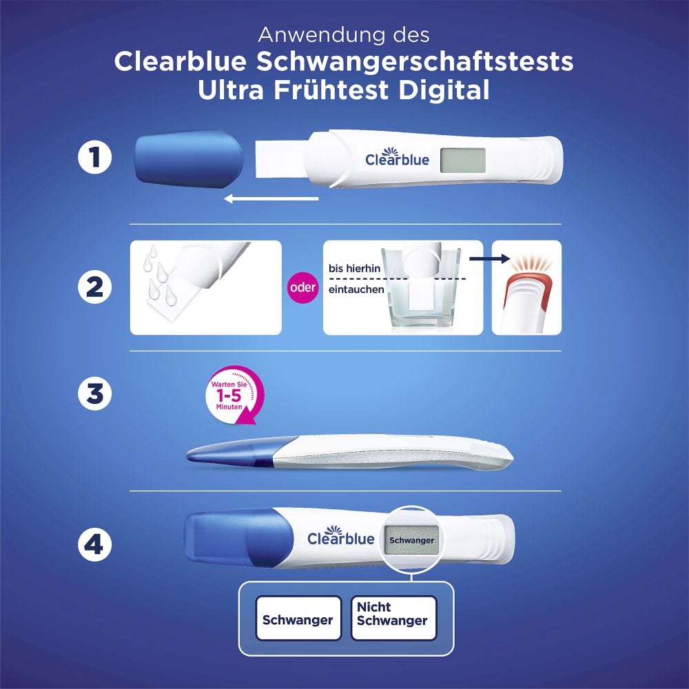 Clearblue Schwangerschaftstest ULTRA FRÜHTEST DIGITAL 2er 2 St Test