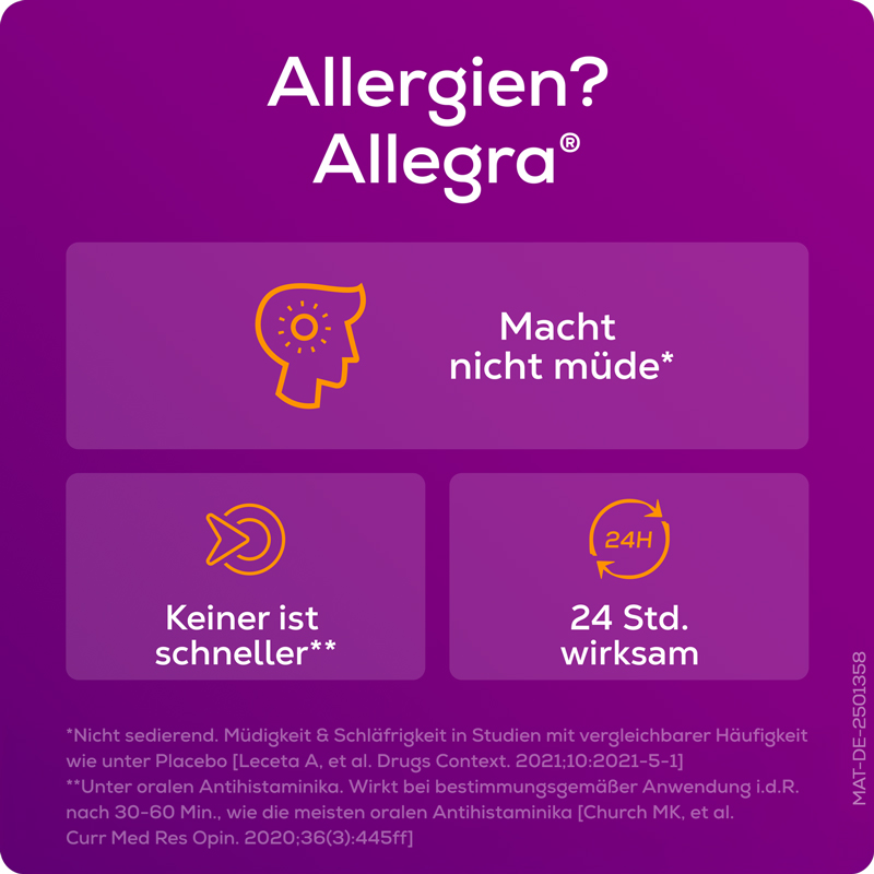Allegra Allergietabletten - schnell bei Heuschnupfen & Allergien  6 St Tabletten