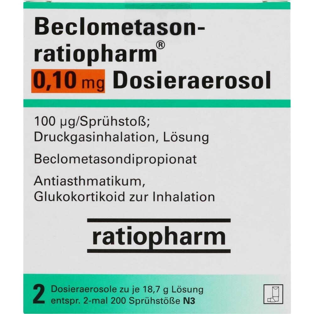 Beclometason-ratiopharm 0,10mg 2 St Dosieraerosol