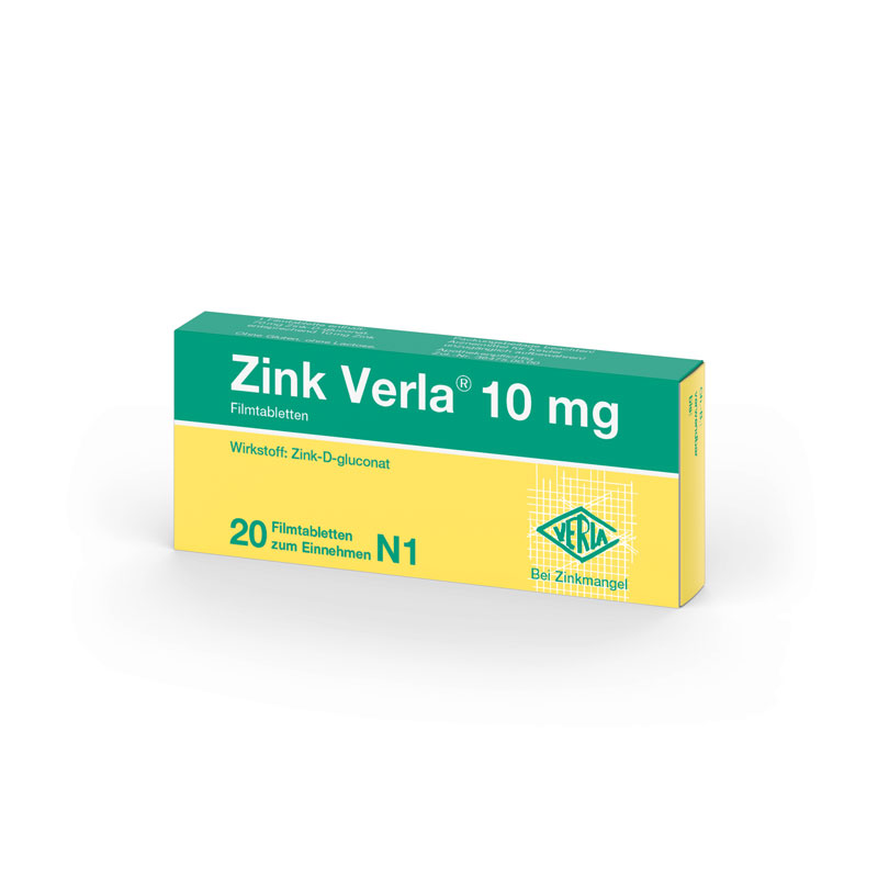 Zink Verla 10mg 20 St Filmtabletten