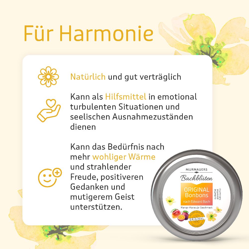 Bachblüten MURNAUERS ORIGINAL BONBONS MANGO MARACUJA 50 g Bonbons