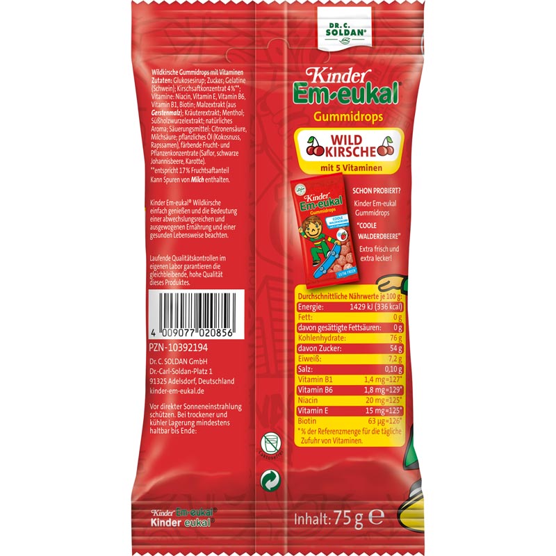 Em-eukal Kinder Gummidrops zuckerhaltig 75 g Bonbons