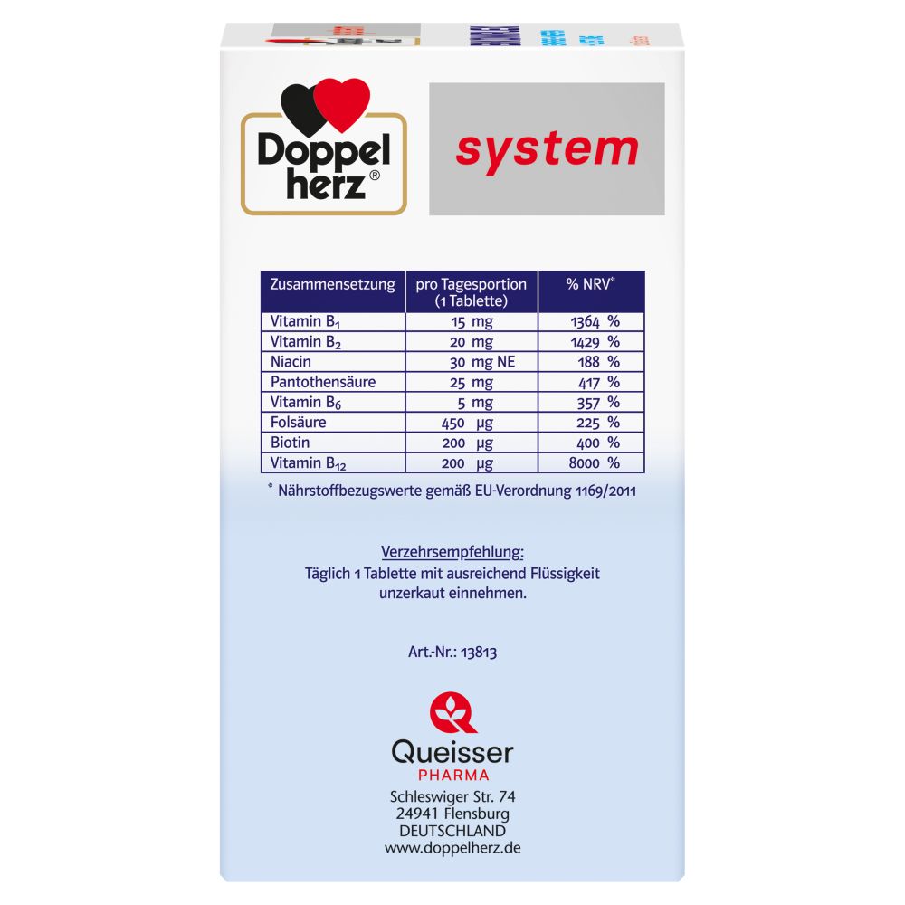 Doppelherz system B-KOMPLEX ENERGIE + NERVEN + LEISTUNG 120 St Tabletten