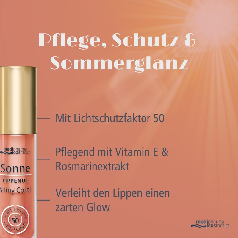Sonnen LIPPENOEL Shiny Coral 4 ml Öl