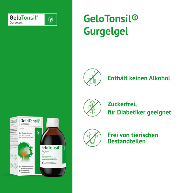 GeloTonsil Gurgelgel lindert Halsschmerzen & Schluckbeschwerden 200 ml 200 ml Gurgellösung