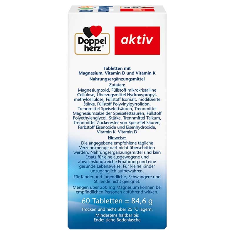 Doppelherz aktiv Magnesium + D3 + K2 500 DEPOT 60 St Tabletten