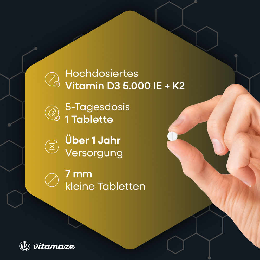 vitamaze VITAMIN D3 5000 I.E. K2 180 St Tabletten