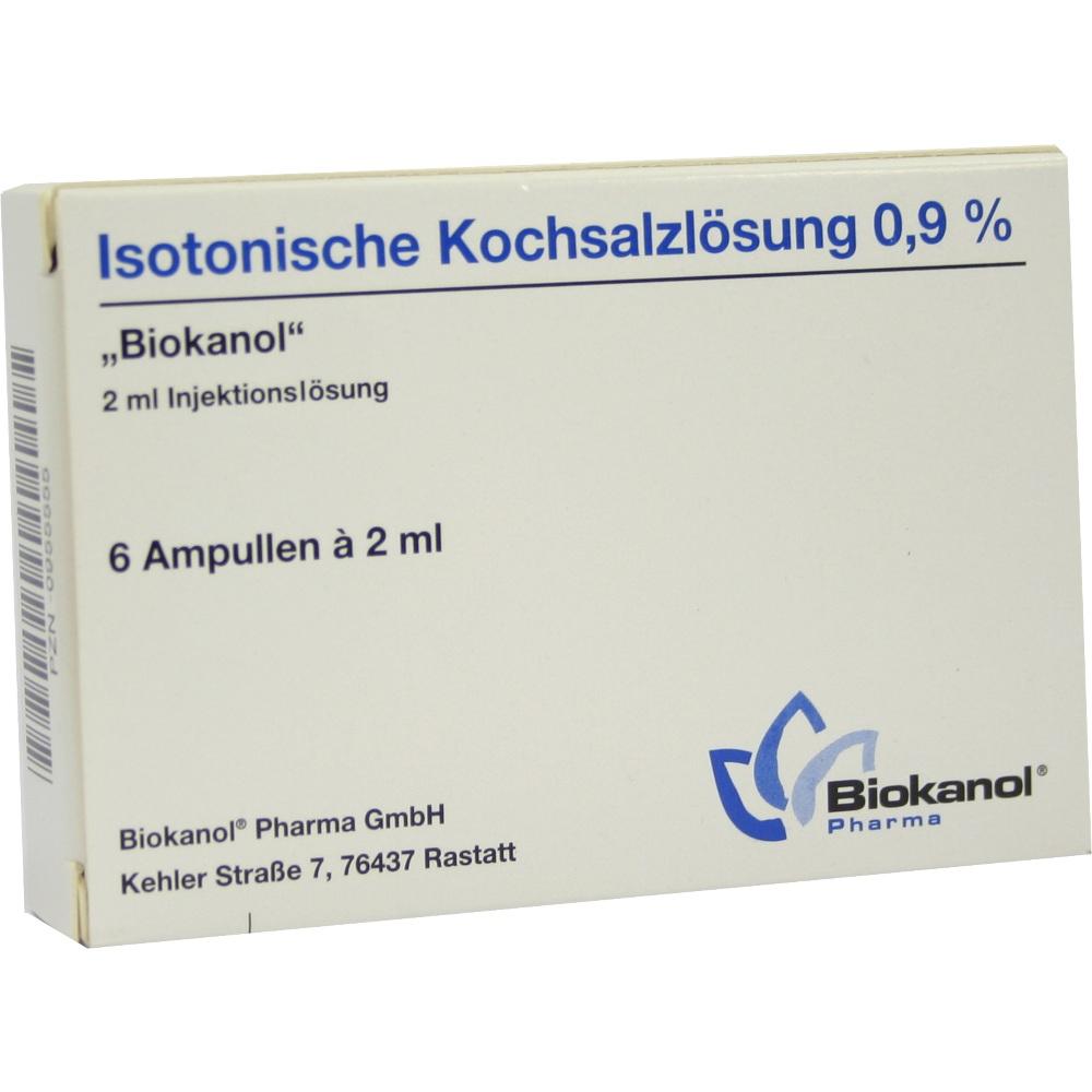 ISOTONISCHE Kochsalzlösung 0,9% Biokanol Ampullen 6X2 ml Ampullen