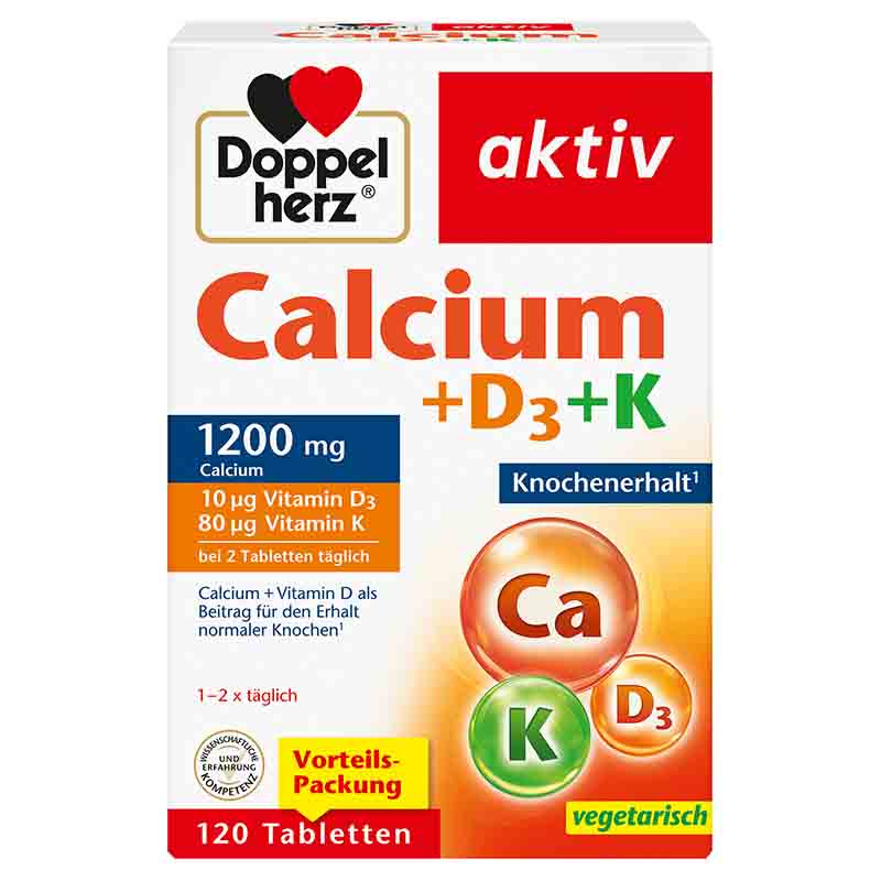 Doppelherz aktiv Calcium + D3 + K  120 St Tabletten