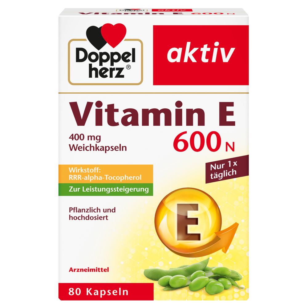 Doppelherz aktiv Vitamin E 600 N  80 St Weichkapseln