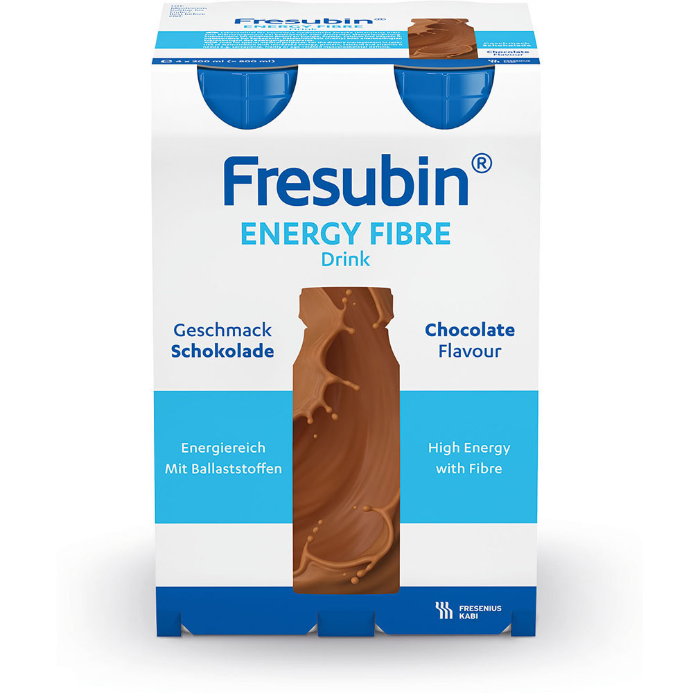 Fresubin Energy Fibre Trinknahrung Schokolade 4X200 ml Lösung