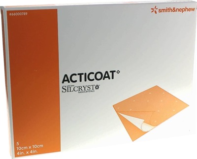 ACTICOAT 10x10 cm antimikrobielle Wundauflage 5 St Kompressen