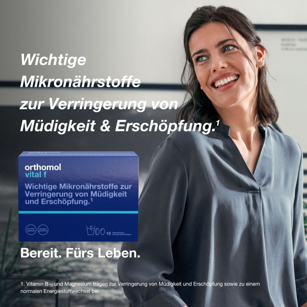 orthomol vital f - Mikronährstoffe mit B-Vitaminen, Omega-3 und Magnesium - Granulat