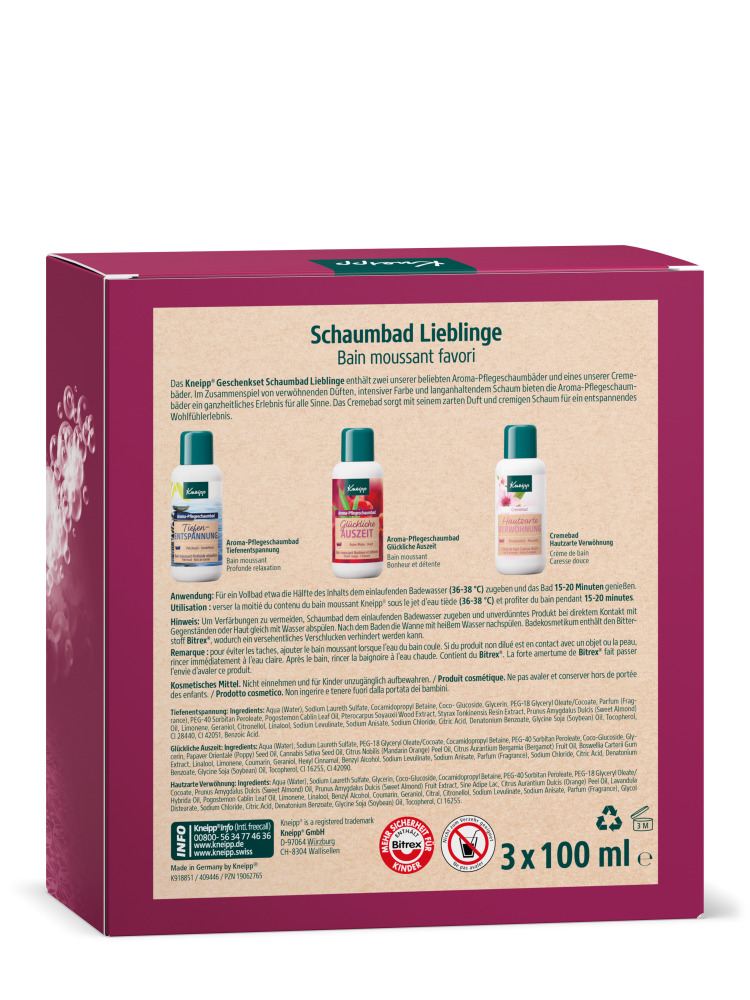 Kneipp Geschenkpackung Schaumbad Lieblinge 3X100 ml Bad
