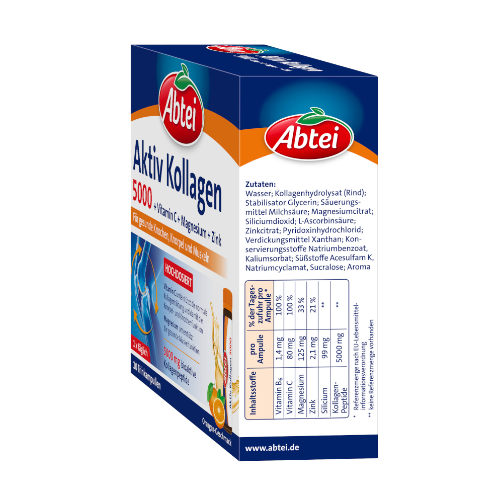 Abtei Aktiv Kollagen 5000 10X25 ml Trinkampullen