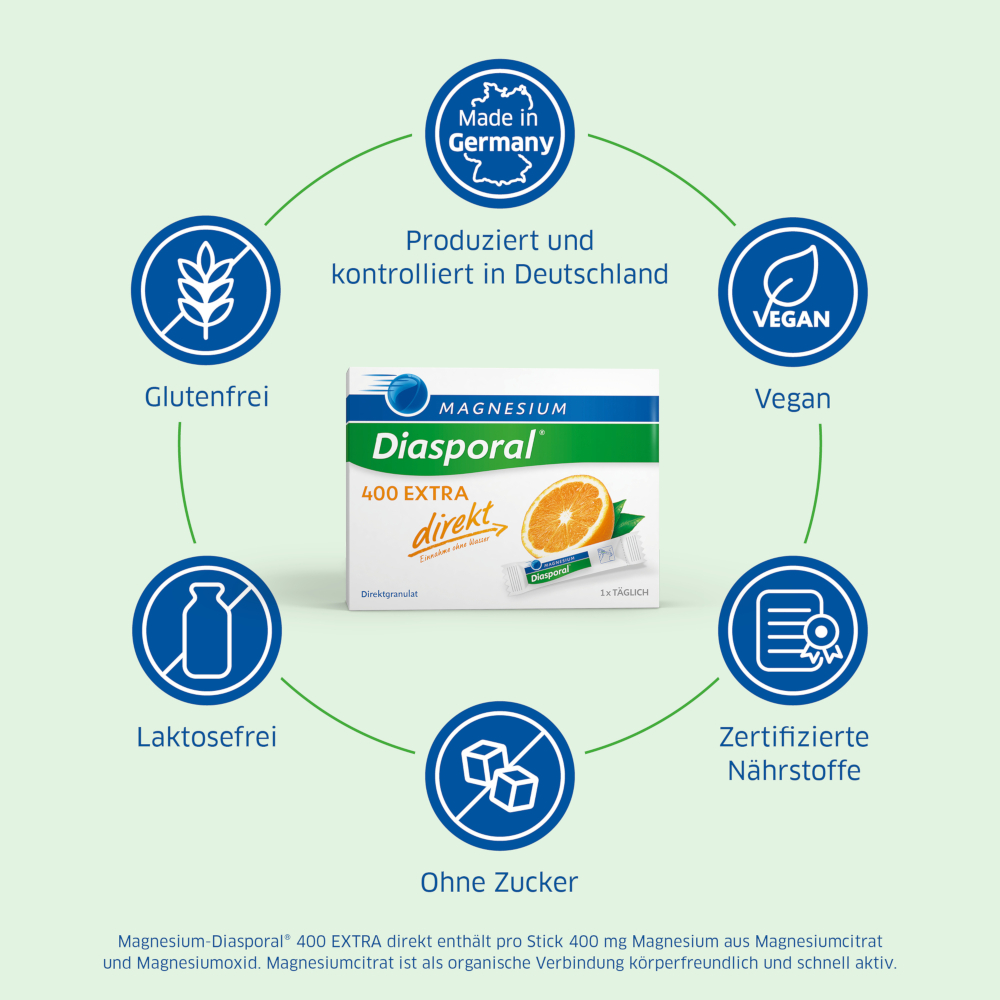 MAGNESIUM Diasporal 400 EXTRA direkt 100 St Granulat