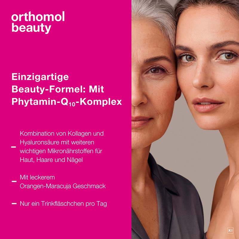 orthomol beauty für Frauen - mit Hyaluronsäure, Kollagen und Coenzym Q10 - Trinkampullen