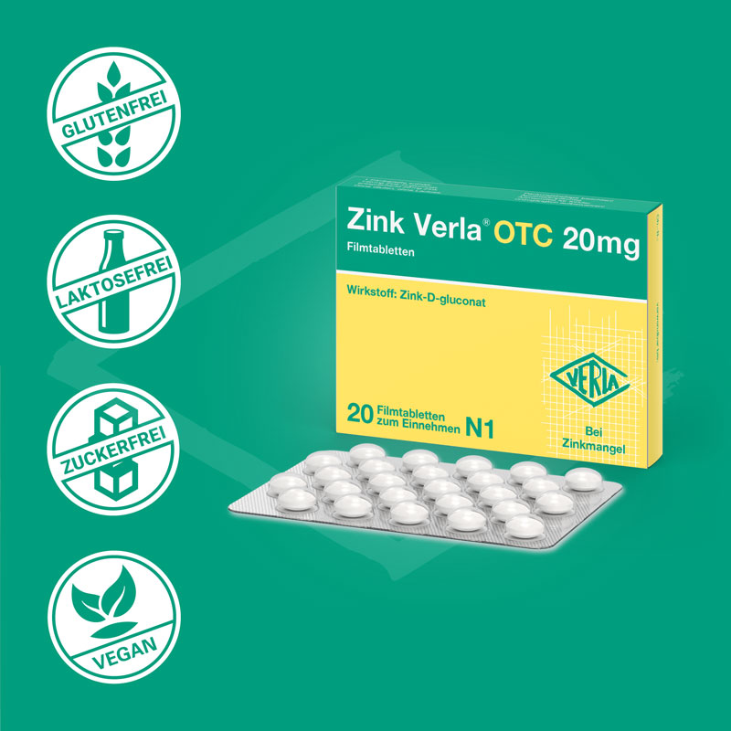 Zink Verla OTC 20mg 20 St Filmtabletten