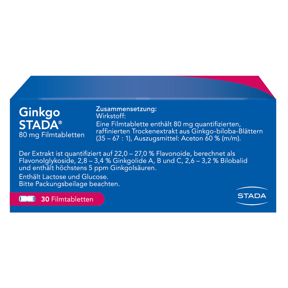 Ginkgo STADA 80mg 30 St Filmtabletten