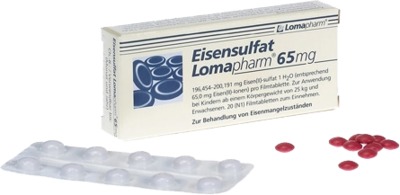 Eisensulfat Lomapharm 65mg 50 St Überzogene Tabletten