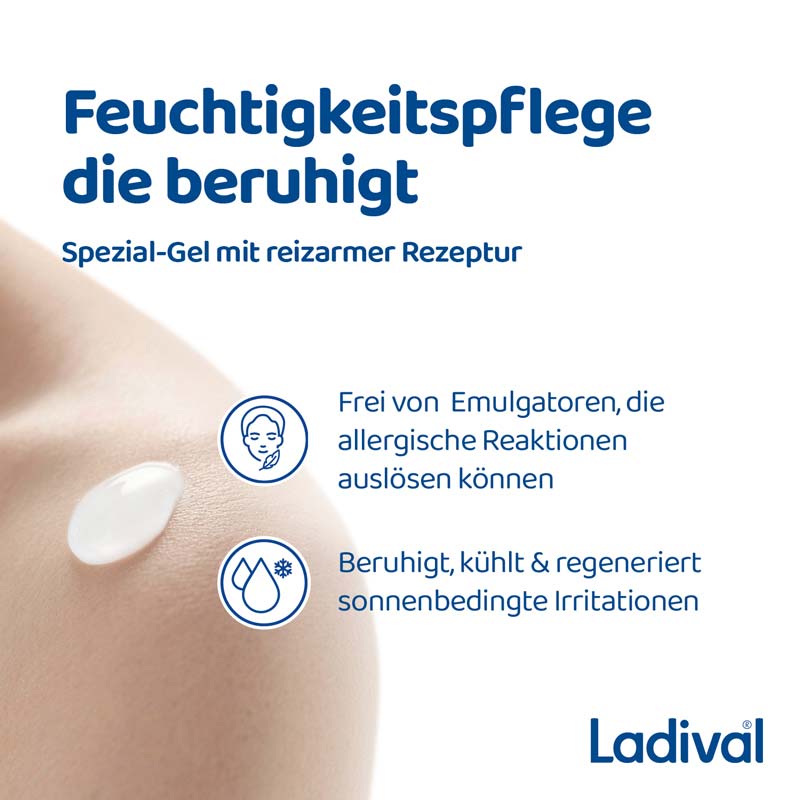 Ladival Allergische Haut Après Pflege-Gel, After Sun Repair bei Sonnenallergie oder Mallorca-Akne, kühlt und pflegt nach der Sonne, spendet intensiv Feuchtigkeit, für Erwachsene & Kinder ab 6 Monaten geeignet, 200ml