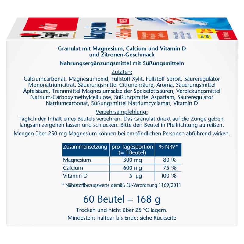 Doppelherz aktiv Magnesium + Calcium + D3 60 St Pellets
