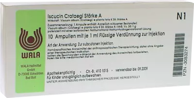 Iscucin Crataegi Stärke A Ampullen 10X1 ml Ampullen