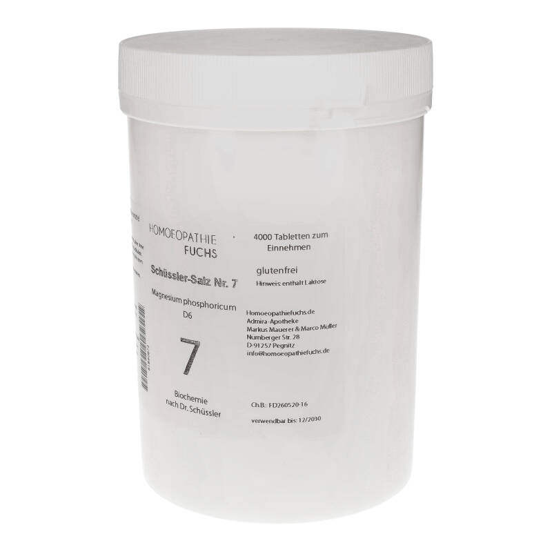 HOMOEOPATHIEFUCHS Schüssler-Salz Nr. 7 Magnesium phosphoricum D6 4000 St Tabletten