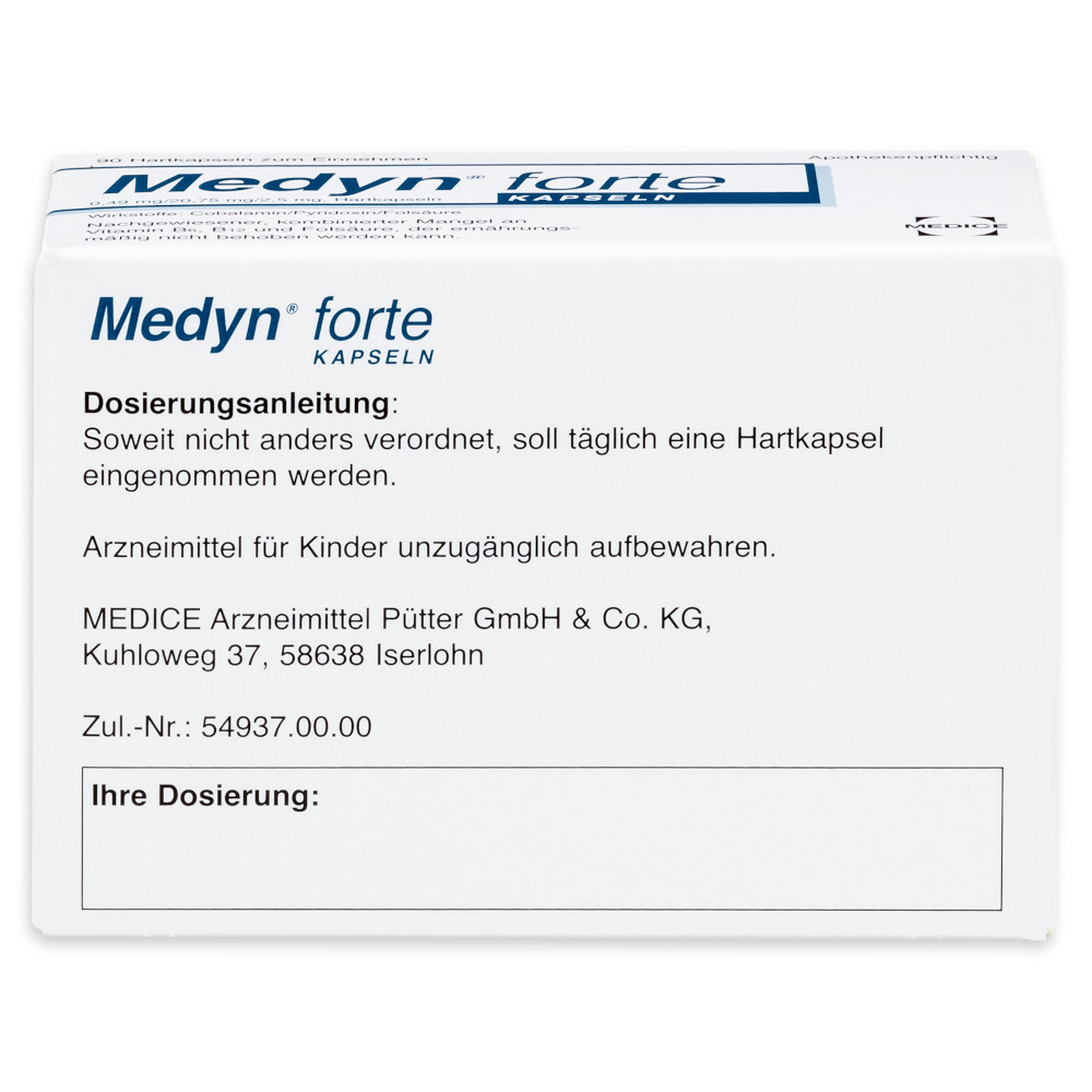 Medyn forte 90 bei Erschöpfung durch Vitamin-Mangel 90 St Hartkapseln