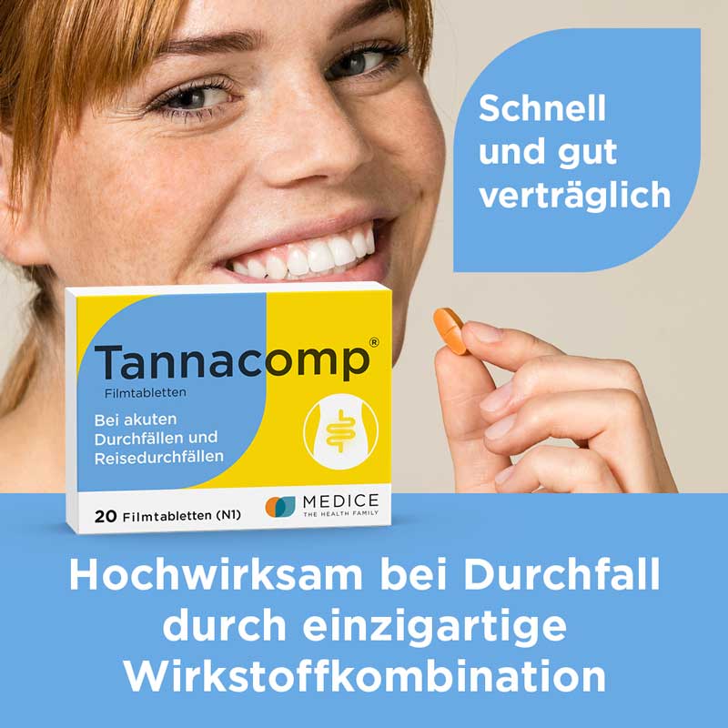 Tannacomp bei akutem Durchfall 20 St Filmtabletten