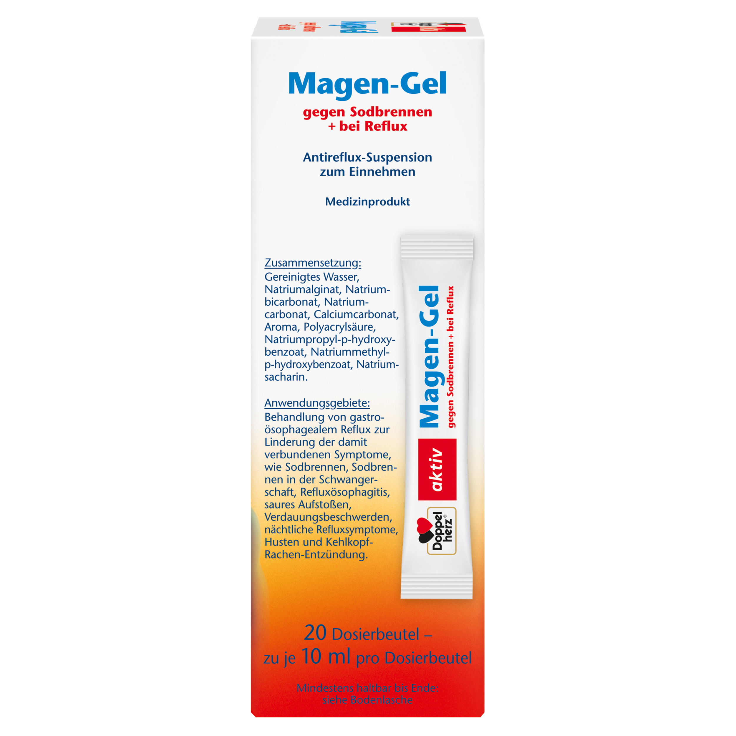 Doppelherz aktiv Magen-Gel gegen Sodbrennen + bei Reflux 20X10 ml Gel