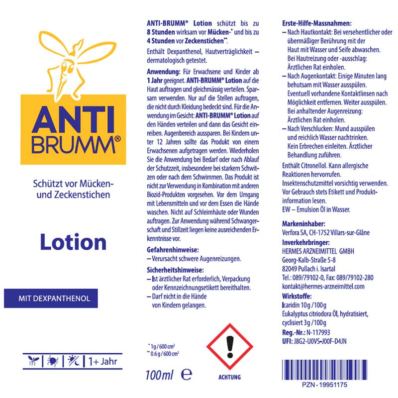 ANTI BRUMM Schützt vor Mücken- und Zeckenstiche Lotion 100 ml Lotion