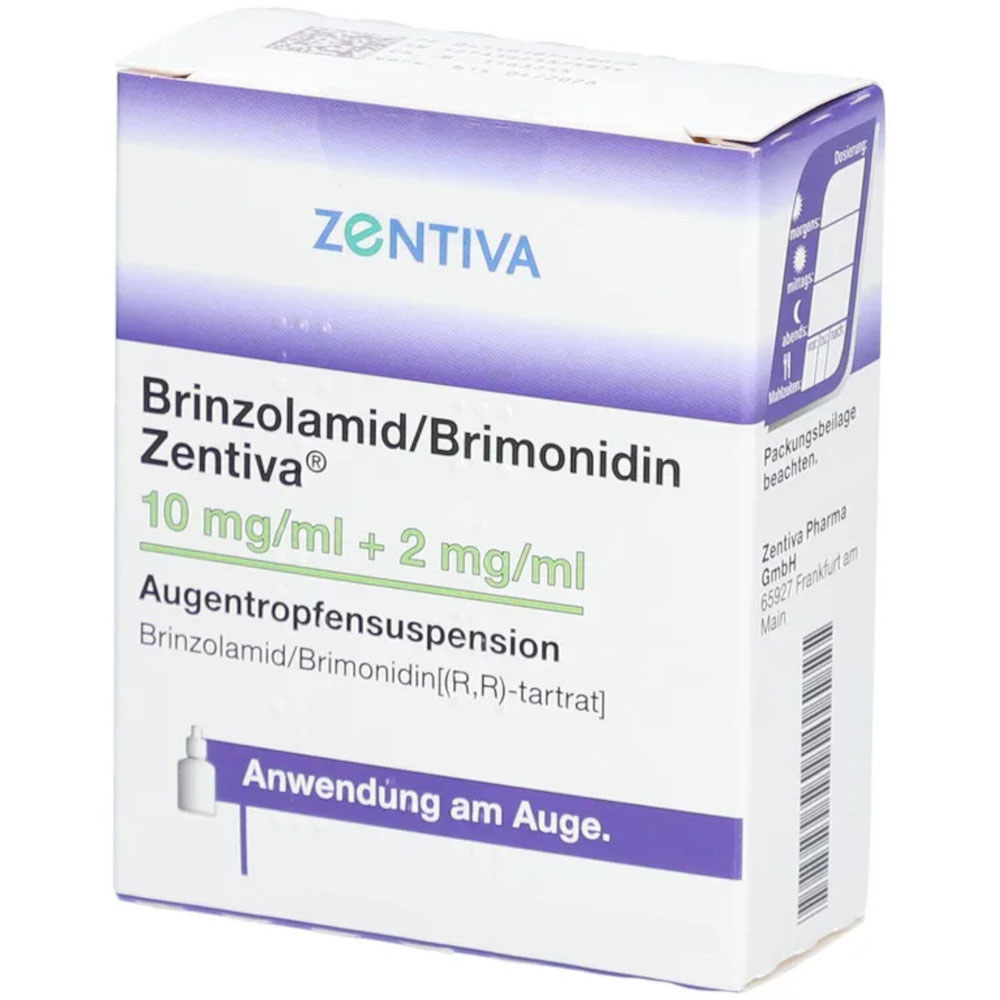 Brinzolamid / Brimonidin Zentiva 10mg / ml + 2mg / ml 5 ml Augentropfen