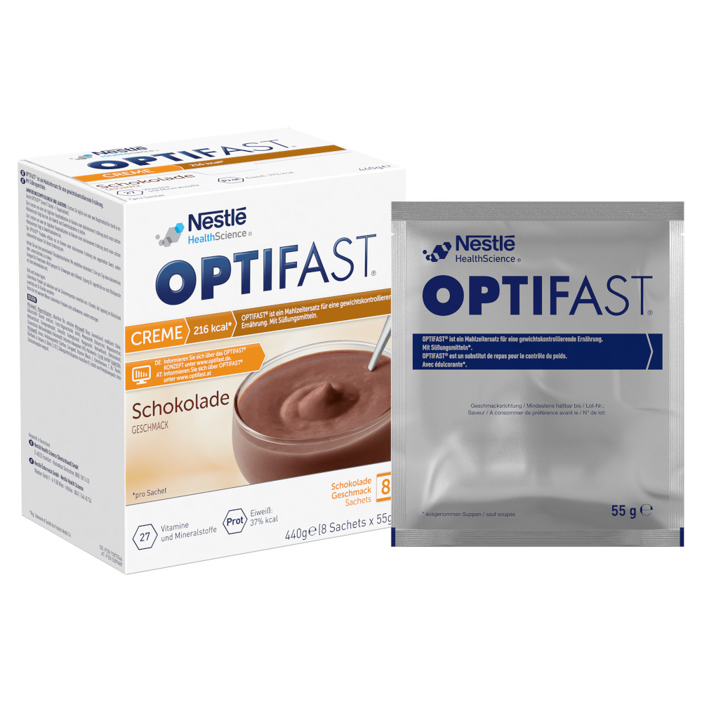 OPTIFAST CREME Schokolade Geschmack 8X55 g Pulver