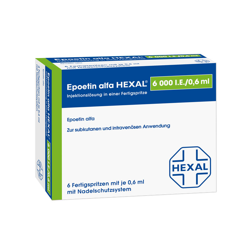 Epoetin alfa HEXAL 6000 I.E./0,6 ml 6X0.6 ml Fertigspritzen