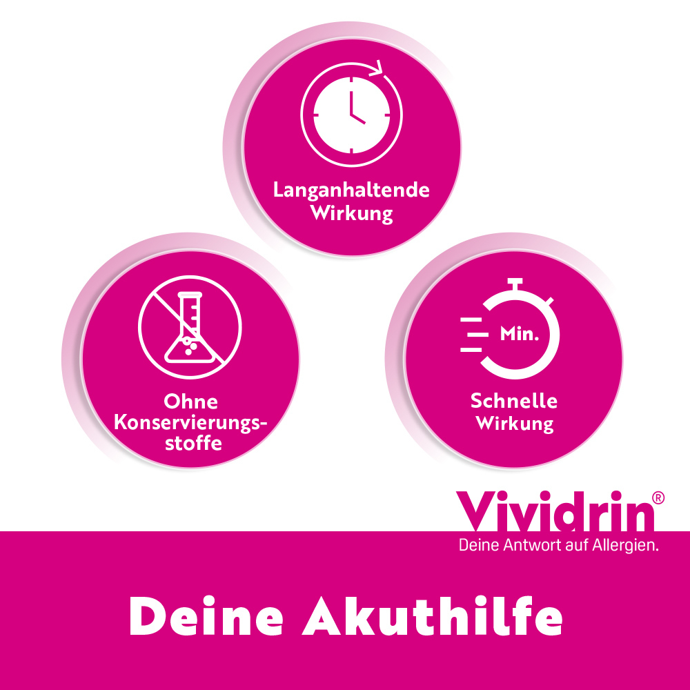 Vividrin Azelastin EDO Akuthilfe bei Heuschnupfen und Allergien 20X0.6 ml Augentropfen