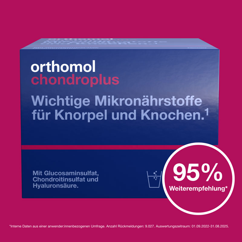 orthomol chondroplus - Nährstoffe mit Glucosamin-, Chondroitinsulfat und Hyaluronsäure - Granulat/Kapseln