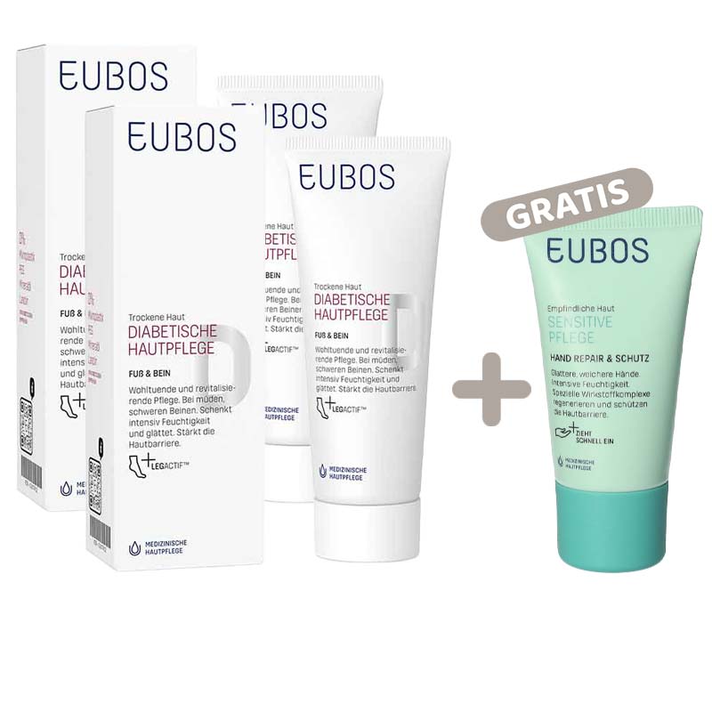 Eubos Diabetische Hautpflege Fuß & Bein Doppelpack 2X100 ml Creme