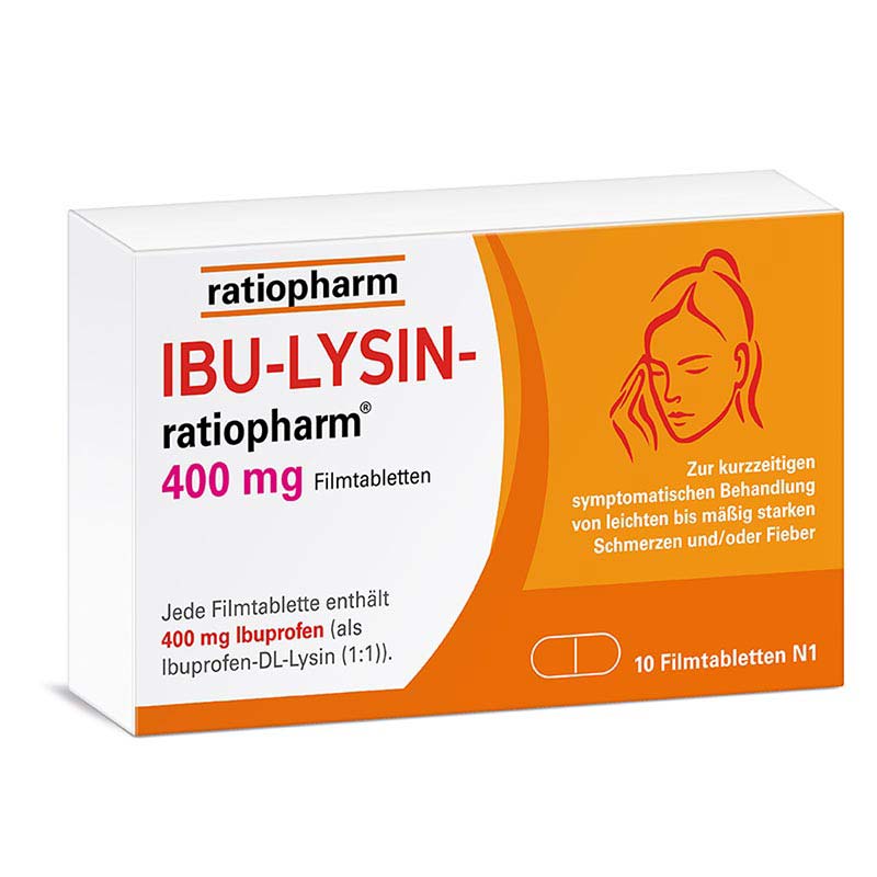 IBU LYSIN ratiopharm 400 mg - mit Ibuprofen 10 St Filmtabletten
