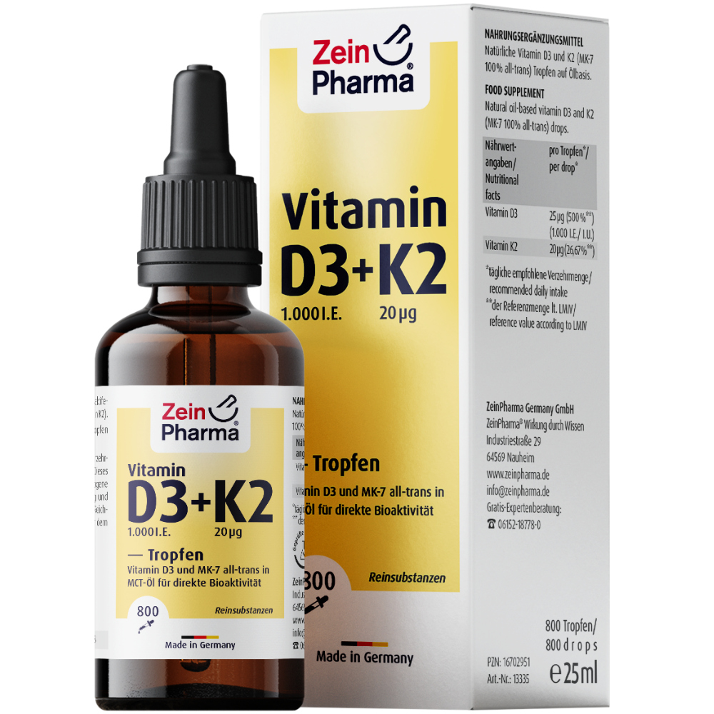 Zein Pharma Vitamin D3 + K2 Tropfen 25 ml Tropfen zum Einnehmen | 16702951