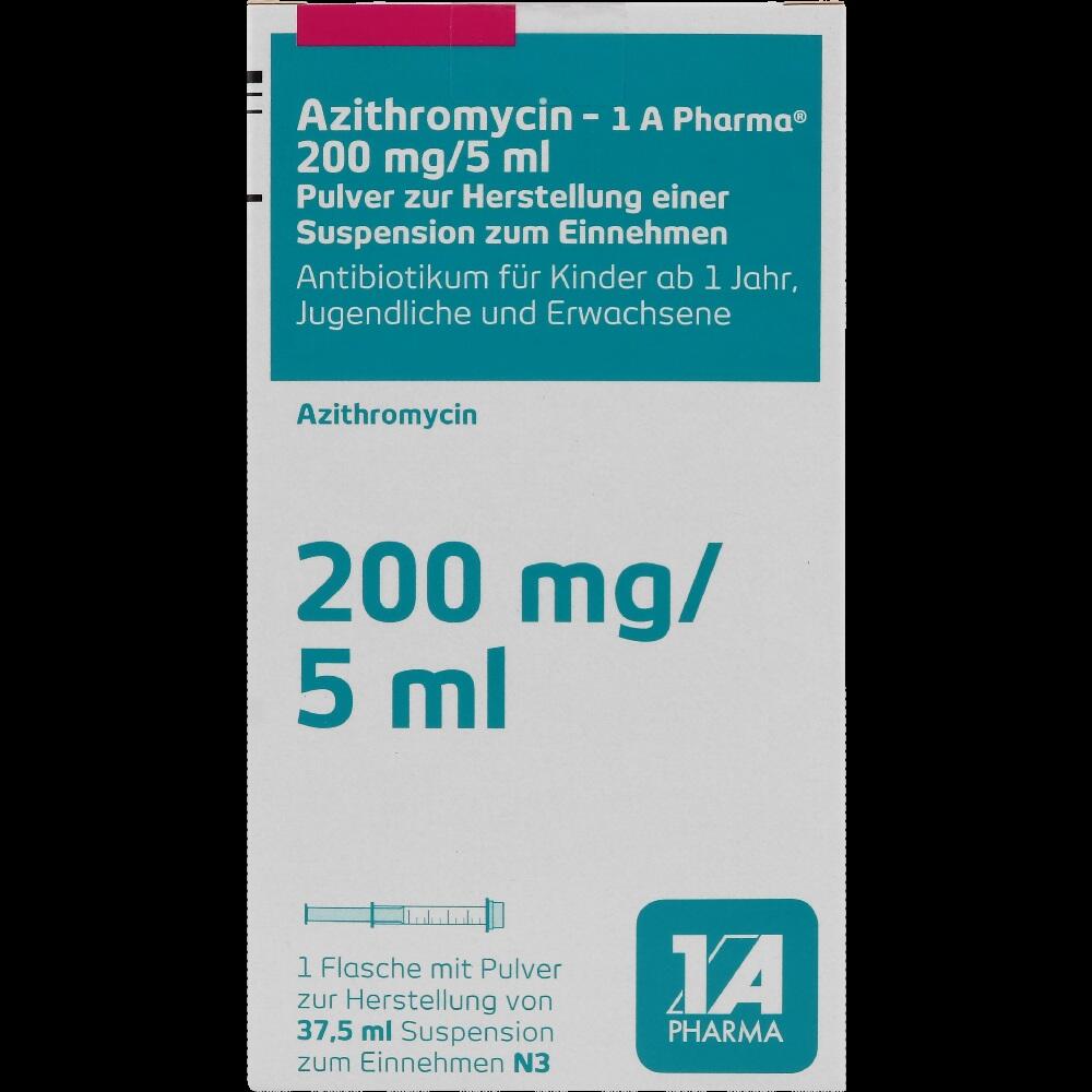 Azithromycin-1 A Pharma 200mg/5ml 37.5 ml Pulver zur Herstellung einer Suspension zum Einnehmen