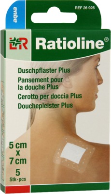 RATIOLINE aqua Duschpflaster Plus 5x7 cm steril 5 St Pflaster