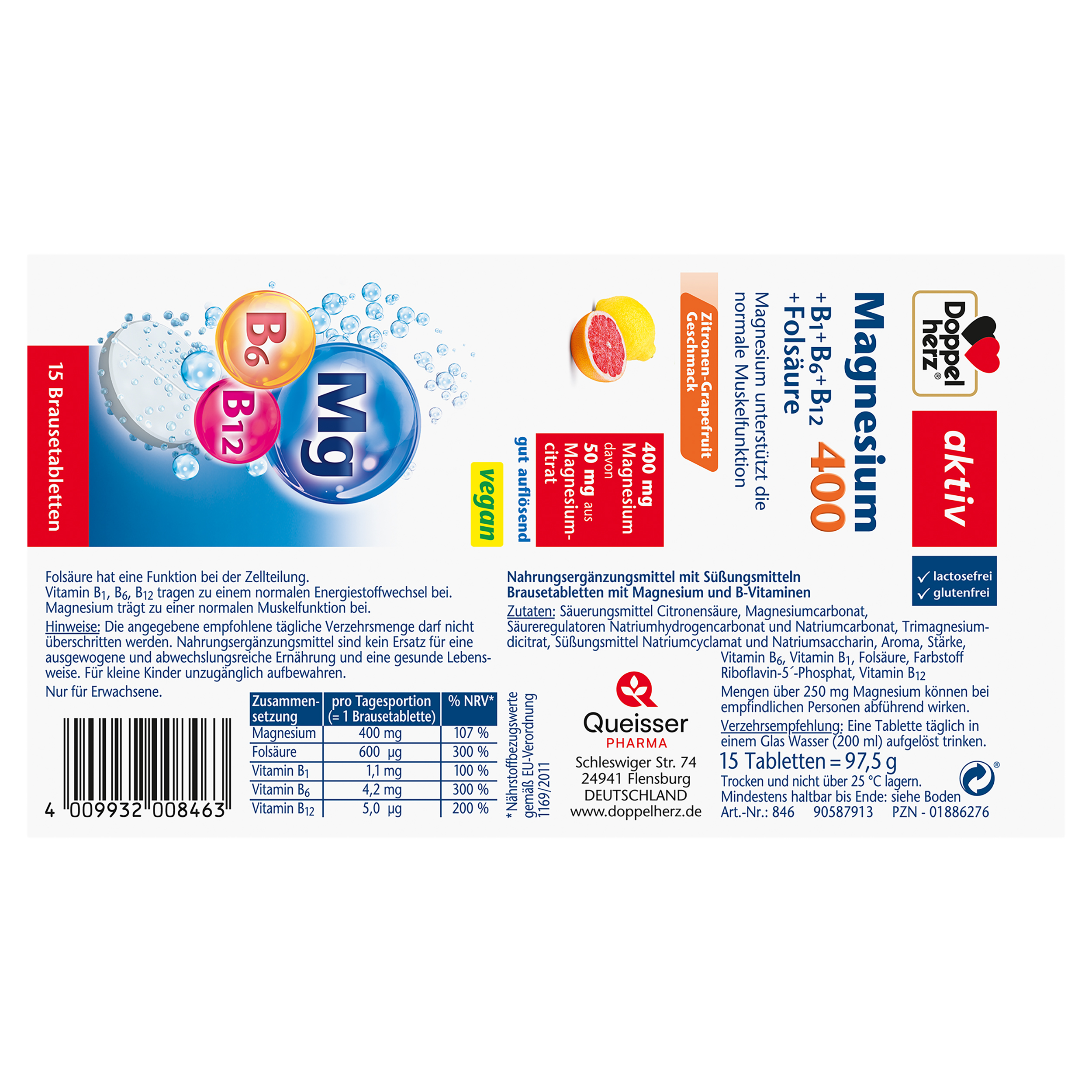 Doppelherz aktiv Magnesium 400  15 St Brausetabletten