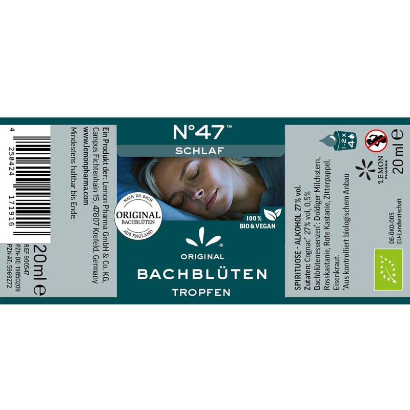 № 47 SCHLAF BACHBLÜTEN TROPFEN 20 ml Tropfen zum Einnehmen
