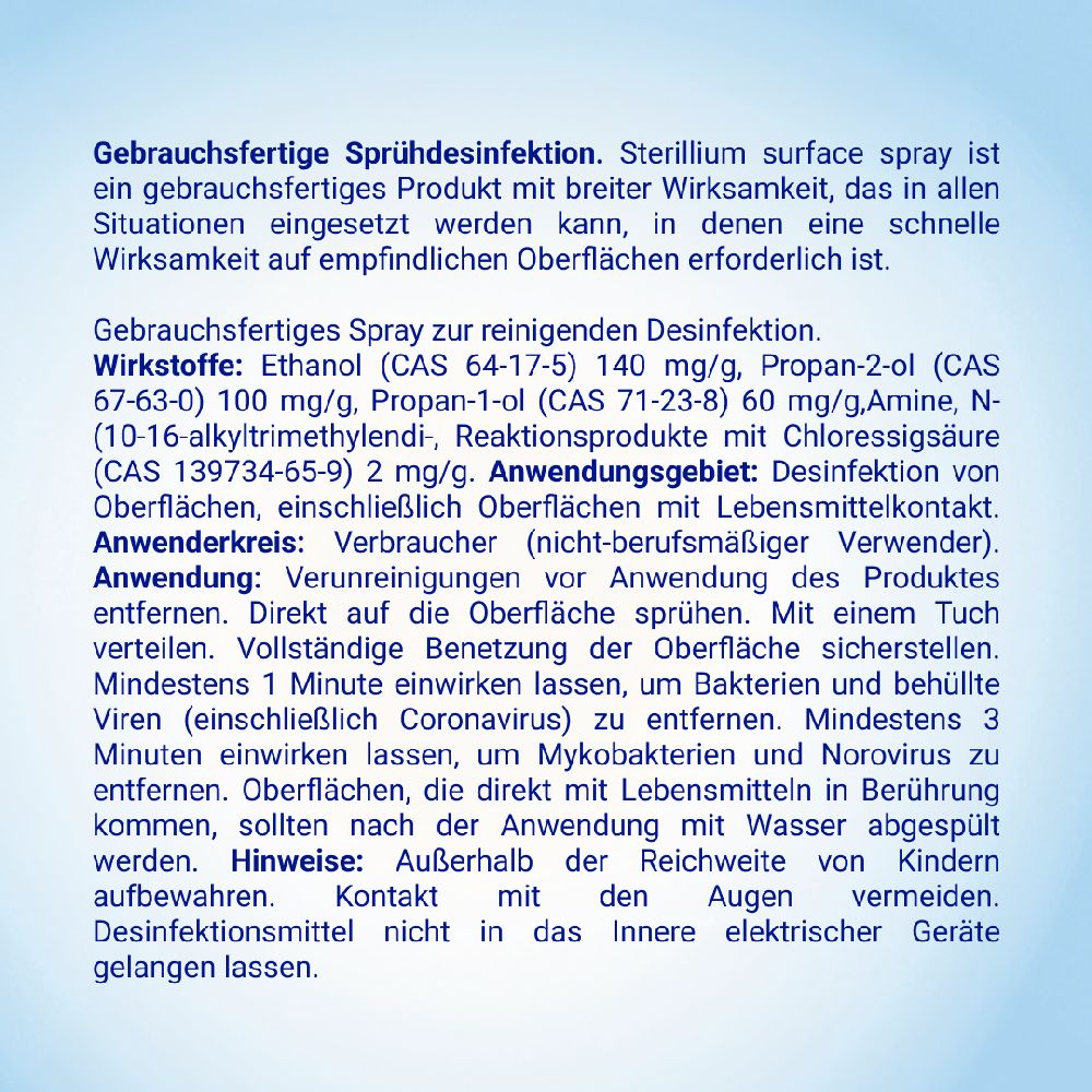 Sterillium surface spray 250 ml Spray